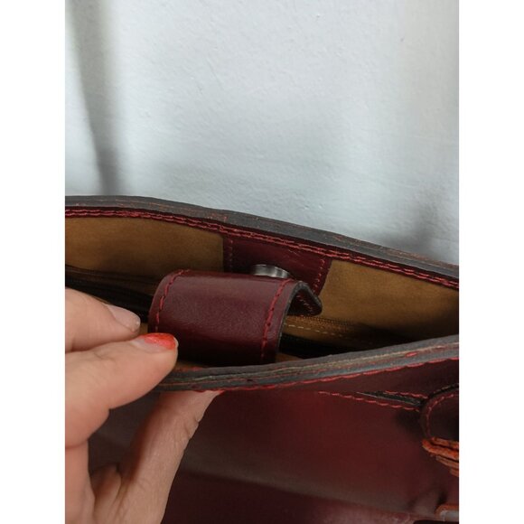 Vintage Patricia Nash Womens Eastleigh Tote Shoulder Bag Large Red Leather - Picture 6 of 11